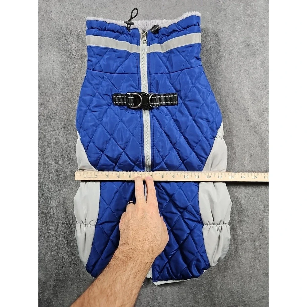 Dog Parka Coat Insulated Blue Reflective XL Leash Hook Warm Colts Detroit‎ Lions